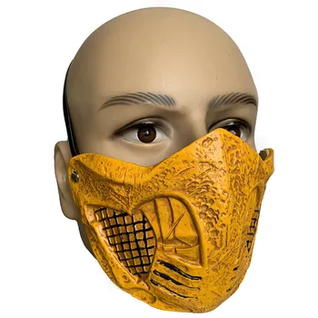 Нов Латексный Тип Mortal Kombat X Mask Scorpion Cosplay Halloween Party Mask Подпори