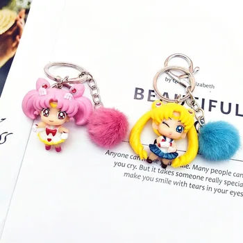 нов прием на Kawaii Sailor Moon ключ за ключалката на автомобила висулка Hairball висулка комикс подарък за момиче, подарък за рожден ден подарък за Коледа