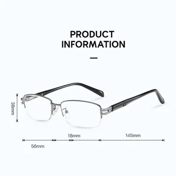 Нов прием на анти-син лъч и анти-умора очила за четене мода метална дограма за очила с половин рамки на Очила за възрастните хора