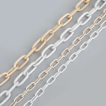Нов прием на Антични сребърни позлатени бижута метална верига връзка алуминиева верига 