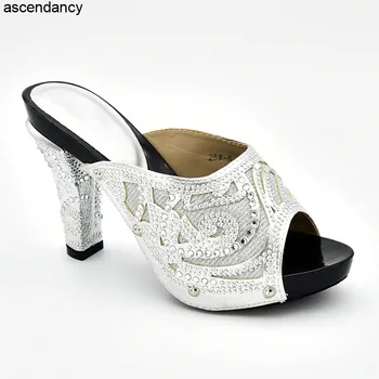 Нов прием на кристал жени сватбени обувки-високо качество на Африканска страна помпи летни обувки голям е размерът на приплъзване на обувки за жени