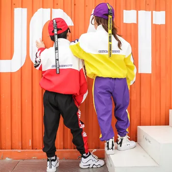 Нов прием на хип-хоп комплект дрехи за юноши мода градинска облекло танцови спортни костюми за момичета, есента и детски спортни костюми