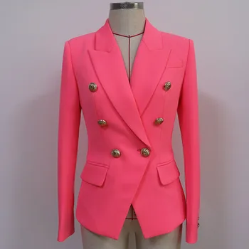 Нов розово-оранжево женски блейзър якета есен-зима 2020 костюм класически двубортный пуговичный тънко яке blazer женски