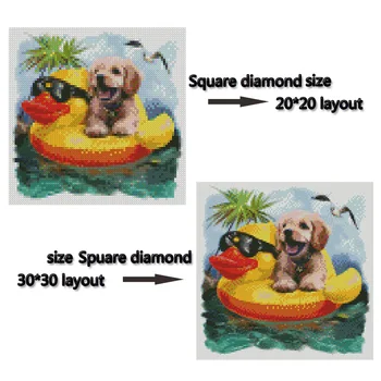 Нов сладко кученце диамантена мозайка от планински кристал, пълна квадрат сам Диамант живопис кръстат бод икона набор от диаманти бродерия MH448