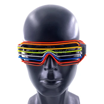 Нов стил 7 цвята led очила цветна Дъга EL Neon Shutter Glasses Коледа Festival Party Glasses Glow Party Supplies
