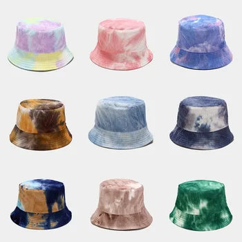 Нова 13 цвята две страни обръщане на тай-дай кофа шапка за мъже жени Рибар шапка Панама Боб шапка Зима Есен рипсено Кадифе шапка