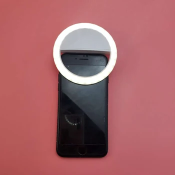 Нова акумулаторна бяла кръгла форма Selfie Ring Light с 28 led топки за камерата на смартфона DOM668