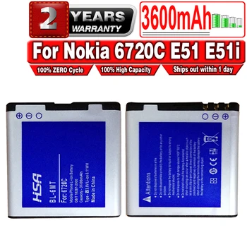 Нова батерия 3600mah BP-6MT / BP 6MT High Capacity Mobile Phone Battery Use for Nokia E51/N82/6720C Phone Battery