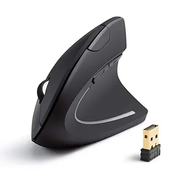 Нова безжична мишка, ергономична вертикална оптична мишка 800 1200 1600 точки на инч 6 бутона на мишката, за компютър, лаптоп, Компютърна периферия