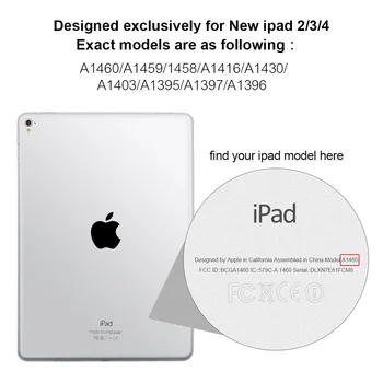 Нова карикатура кожен калъф за iPad 2 3 4 Корпуса флип Фолио стойка калъф за iPad 2-ри / 3-ти / 4-то поколение Чанта калъф +фолио