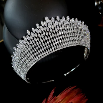 Нова лъскава корона на принцеса ASNORA ретро Европейския сватбена прическа Crystal Queen Crown Selection Hair Band сватбени аксесоари за коса
