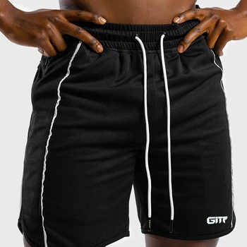 Нова марка на Summer Fitness Black white shorts men-casual bermudas masculina de marca short homme moda praia Gym jogging shorts