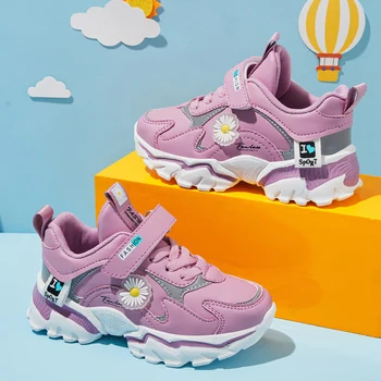 Нова мода Kid момиче ежедневни маратонки, детски спортни обувки на момичето обувки от лека дишаща обувки