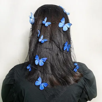 Нова мода дизайн пеперуда бродерия, дантела завесата лента за глава жената. → шал с лента за глава луксозни косата шал Wrap