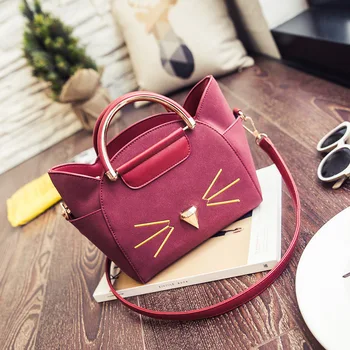 Нова мода сладък дамски чанти прост свободно време матиран малка чанта ръчна чанта Кити пакет Див чанта момичета чанта