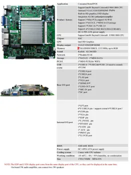 Нова оригинална безвентиляторная дънна платка Mini-ITX за процесор Intel J1900 CPU IPC SBC Embedded Motherboard Baytrail with 6*COM 2*Giga NTWRK DC12V