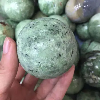Нова Пристигане! Красива зелена опаловый камък обхват кристални топка скъпоценен камък изцеление