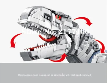 Нова серия Jurassic The Worlds Indominus Rex Building Blocks Set Classic MOC Ideas Тиранозавър Child Education Toys