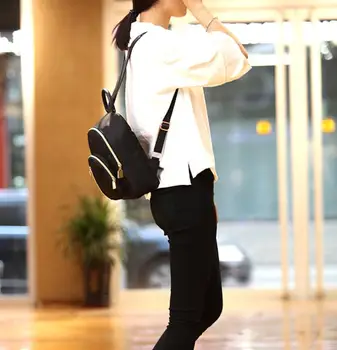 Новата Дамска мода момиче училищна чанта многофункционален малка раница Скъпа раница, чанта на жената рамо раница черна