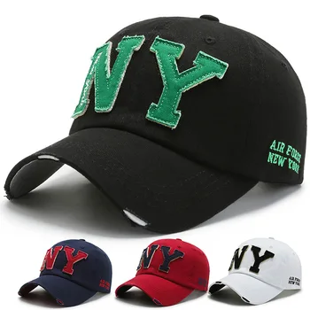 Нови бейзболни шапки, шапки за мъже Casquette Brand Women NY Cap възстановяване на предишното положение Caps Washed Cotton Bone Men Hat Gorras Letter NY Couple Cap