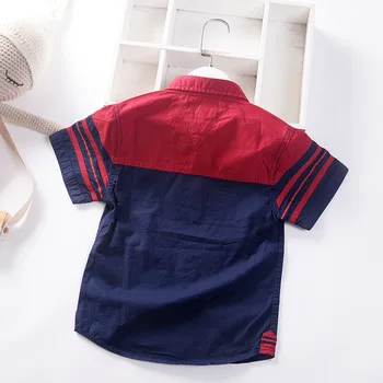 Нови летни ризи с къс ръкав за момчета памук детски блузи облекло отложной яка униформи Детски дрехи