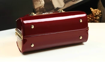 Нови луксозни чанти, дамски чанти дизайнер високо качество лачена кожа куриерска чанта за дами Диамантена възглавница чанта съраунд клип клатч