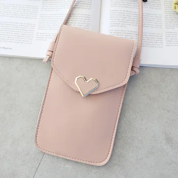 Нови луксозни чанти, дамски чанти дизайнер във формата на сърце прозрачен сензорен екран е лесен ретро мобилен телефон чанта 2021 обтегач и чанта