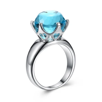 Нови романтични сини пръстени за жени меден материал пръстен честита Нова година партия пръстен бижутата и Безплатна доставка