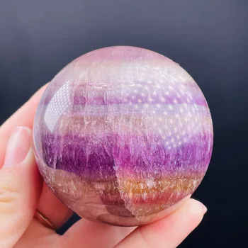 Ново!!!Високо Качество Полиран Виолетов Флуорит Кварц Обхват На Crystal Скъпоценен Камък Топката Изцеление