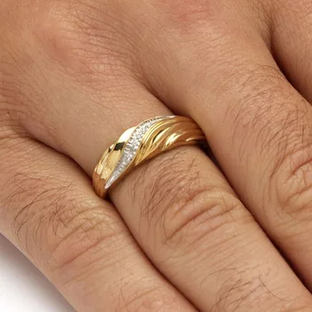 Ново витое тъкане на Златен пръстен мъжки луксозни елегантни малки кристални годежни пръстени Anillos Mujer подаръци за жени