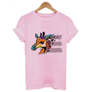 Ново Лято Harajuku Естетика Тениска Аниме Вятър Животните Печат Тениска Жени С Къс Ръкав Отгоре И Чай Мода Ежедневни Двойка Тениска