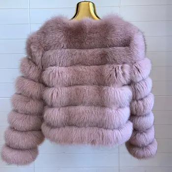 Ново палто от естествена кожа 2020 зимно яке дамско естествена голяма вълна Лисья палто, градинска топло с дълъг ръкав подвижна жилетка