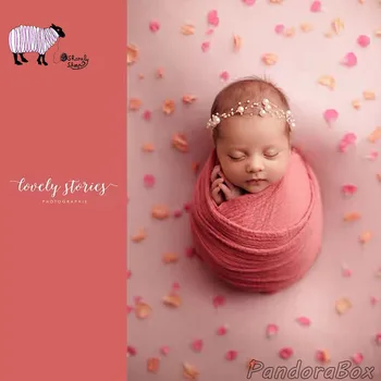 Новородено момиченце Перлена превръзка на главата подпори за фотосесия детски шапки и аксесоари за коса foto shooting Prop Baby haarband подарък