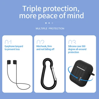 Носо слушалки калъф за Apple Airpods Мек силиконов калъф цветни ултра тънък протектор за въздух шушулки на кутията + подарък анти-изгубен Въже