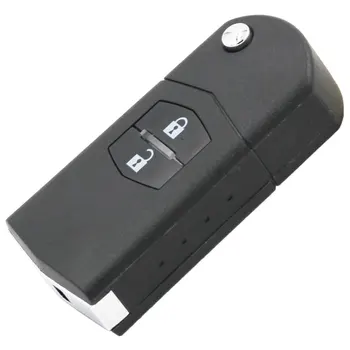 Обновен флип дистанционно на ключа на автомобила ключодържател 2 бутона 433 Mhz 4D63 чип за Mazda 2 3 6 2002-2005 Г Visteon модел № 41803 с необрезанным ключ