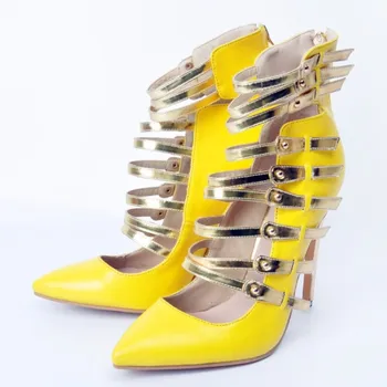 Обувки SHOFOO,красиви модни дамски обувки, Обувки на висок ток около 11 см, обувки-лодка с остри пръсти. Размер:34-45