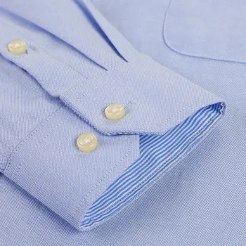 Оксфорд плат с дълъг ръкав ежедневни ризи за мъже пуговичный яка дебела мъжки дрехи обичайната засаждане на свободното време клетчатая раирана риза