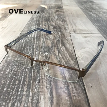 оптични очила рамки жените половината рамки предписани очила мъжете късогледство очила метални оптични очила рамки рамки за очила