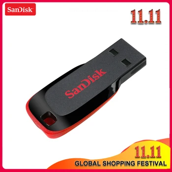 оригинален SanDisk Cruzer Blade CZ50 USB 2.0 Flash Drive 128GB 64GB 32G 16GB Pen Устройства поддръжка на официалната проверка на