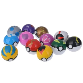 Оригинален TAKARA ТОМИ 12 бр./компл. Pokemon Pokeball Pop-it Elf Ball With 2.5 Cm Pikachu Action Figure Game Toys For Boys Gift