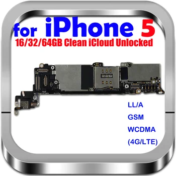 оригинален отключена за iPhone 5 дънна платка за iPhone 5 логически платка със система IOS, Безплатна доставка