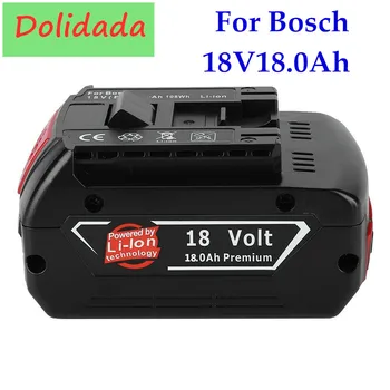 Оригинална литиево-йонна акумулаторна батерия 18V18000mAh за Bosch 18V 18.0 Ah Battery Backup преносима подмяна на индикаторната лампа BAT609