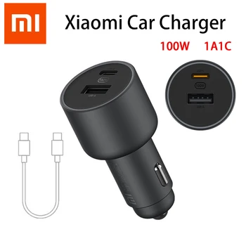 Оригинално зарядно за кола Xiaomi PD 100w Quick Charge USB C Fast Charging Type C Mobile Phone Charger Car за iPhone Samsung