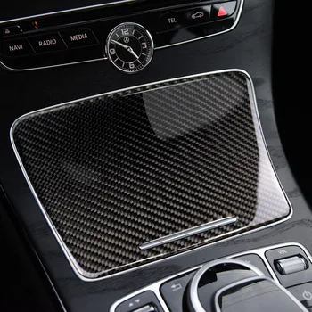 Оформление на автомобила днешно въглеродни влакна притежателя чаша вода панел на кутията покритие за Mercedes Benz C Class W205 C180 C200 C300 GLC260