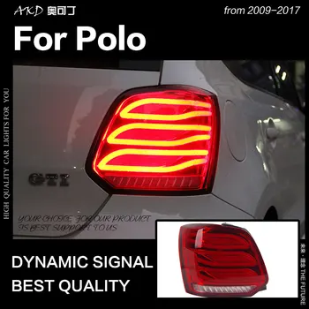 Оформление на автомобила задна светлина за Polo LED задна светлина 2009-2017 Polo Tail Lights LED DRL Dynami Signal Brake Reverse автоаксесоари