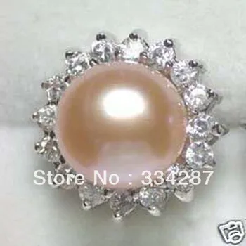 Очарователно женски розов пръстен от перли 8#