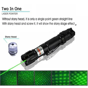 Очите Зелена лазерна показалка лов 1000 м 5 Mw зелени лазери очите военен регулируем фокус Лазерна писалка изберете батерия и зарядно устройство