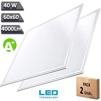 Пакет 2x LED Panel 60х60 cm 40W, 2 бр фалшива тънка таван led лампа, 4200 реални лумена бяла рамка, ниска консумация