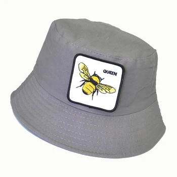 Панама кофа шапка на Мъже, Жени лято кофа с капак пчелите бродерия шапка Боб шапката на хип-хоп Gorros Риболов с Рибарска шапка