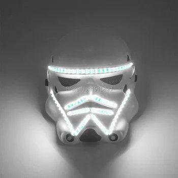 Панорамен дизайн светлинен празник направи си САМ украса анфас LED хищник Маска събитие Glow Party Доставки Carnival Purge Superhero Mask